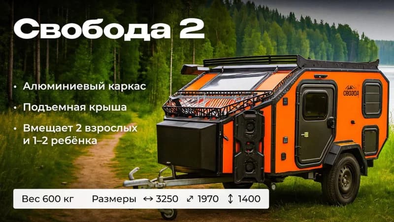 Прицеп-кемпер Свобода 2 - кадр из видеообзора